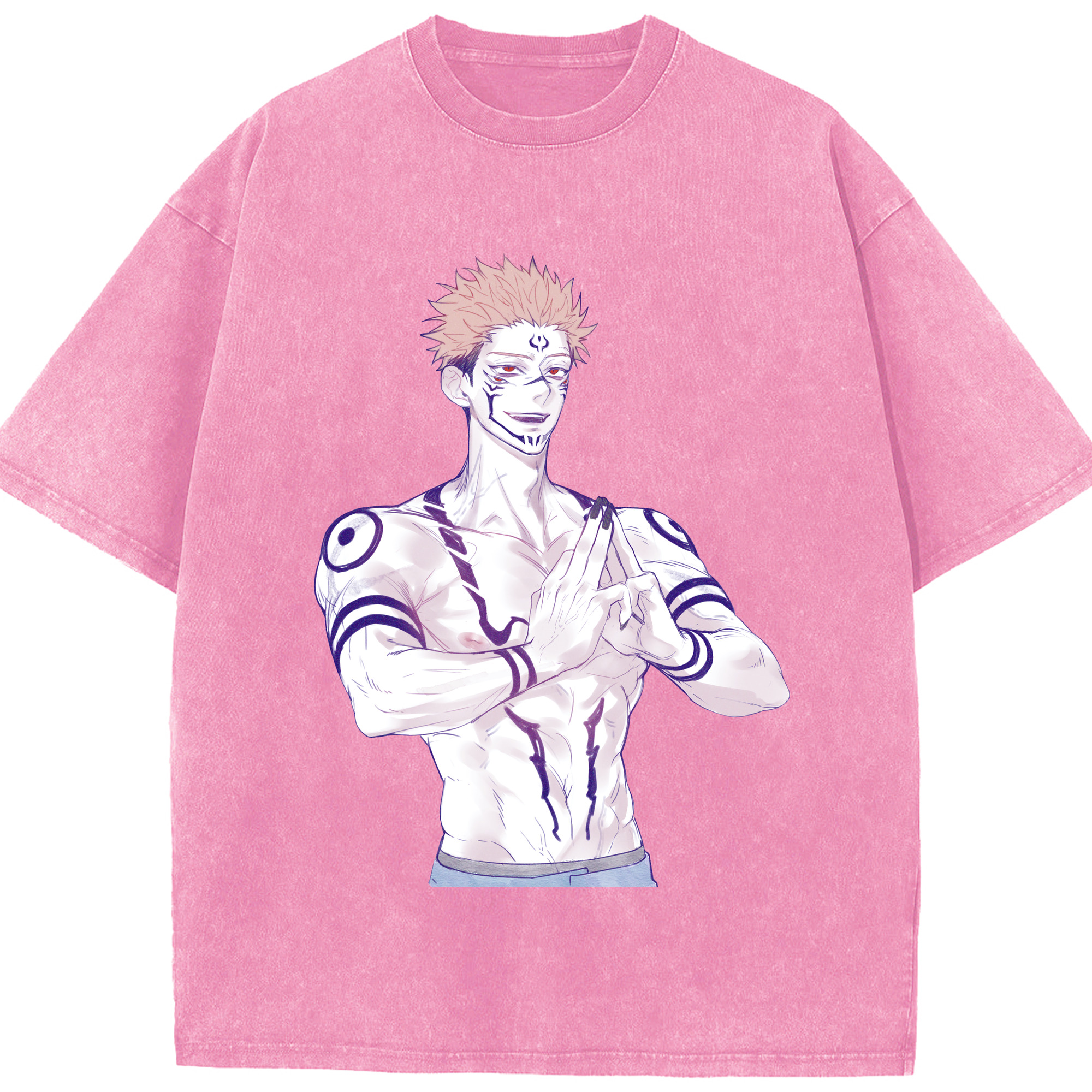 （画像用） 呪術廻戦 Jujutsu Kaisen 綿100% ヴィンテージ風 半袖Tシャツ（フロントプリント）